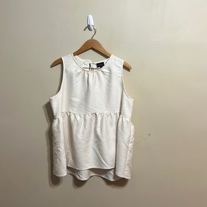 Peplum sleeveless tank ivory